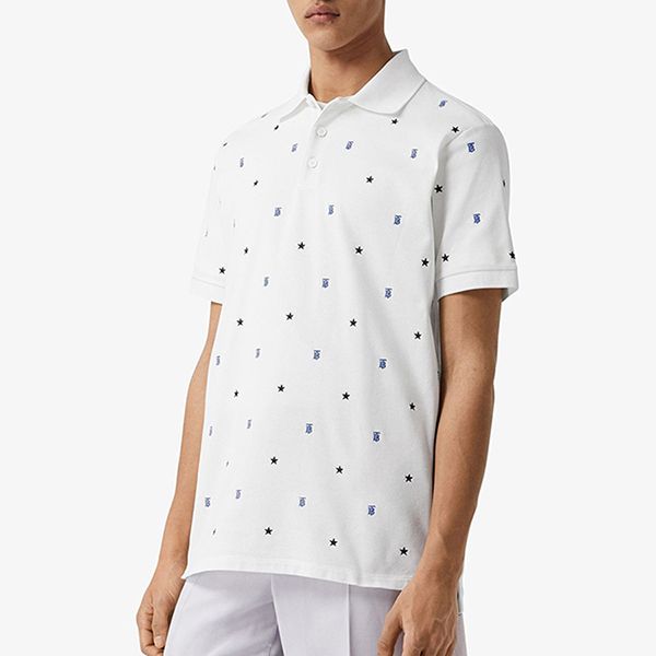 Áo Polo Burberry Star And Monogram Embroidered Polo Shirt Màu Trắng Size S - 1