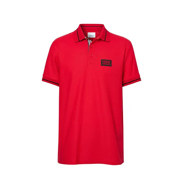 Áo Thun Nam Burberry Cotton Piqué Polo Shirt In Bright Red Màu Đỏ - Thời trang - Vua Hàng Hiệu