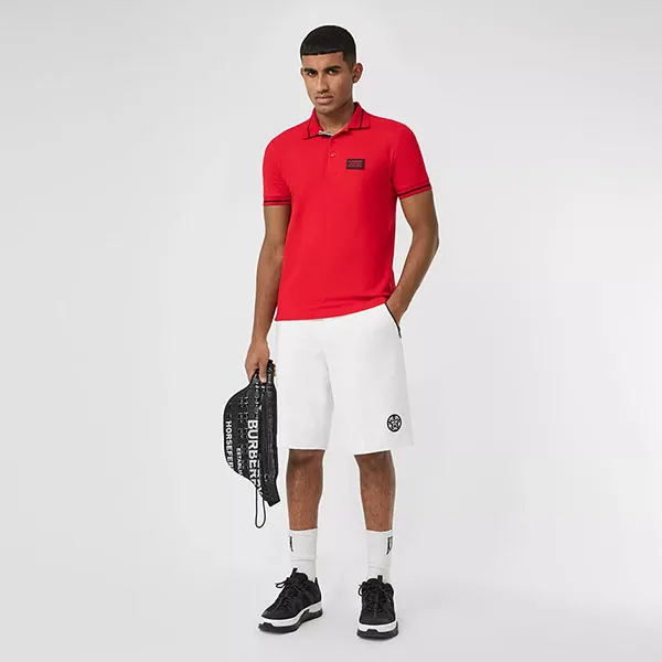 Áo Thun Nam Burberry Cotton Piqué Polo Shirt In Bright Red Màu Đỏ - Thời trang - Vua Hàng Hiệu