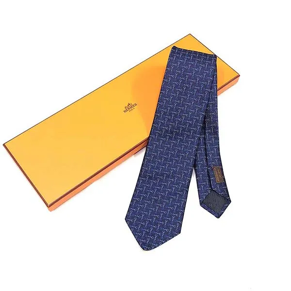Cà Vạt Hermès Cravate 656194T Màu Xanh Navy