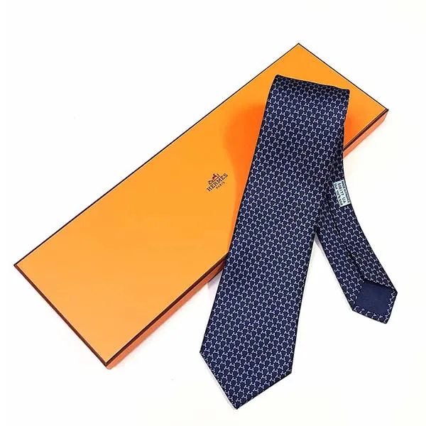 Cà Vạt Hermès Cravate Hilario Matrine Cicel 606177 Màu Marine/Rose