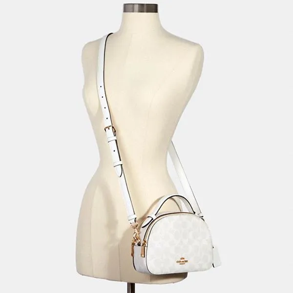 Túi Xách Coach Serena Satchel In Signature Canvas Màu Trắng