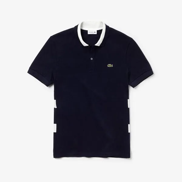Áo Lacoste Camisa Polo Lacoste Regular Fit Com Listras Masculina Màu Xanh Đen