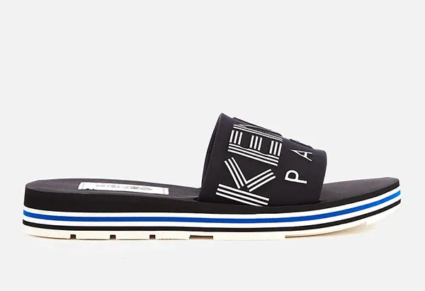 Dép Kenzo Women's Papaya Slide Sandals Black Màu Đen