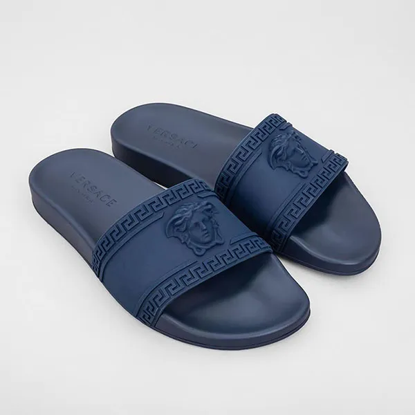 Dép Versace Palazzo Medusa Pool Slides Màu Xanh Blue
