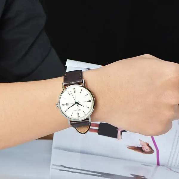 Đồng Hồ Bulova 96B242 Classic Beige Dial Brown Leather Men’s Watch 40mm