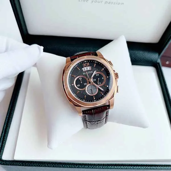 Đồng Hồ Bulova 97B136 Cho Nam Màu Nâu Vàng