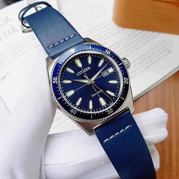 Đồng Hồ Nam Citizen AW1591-01L Nam Eco-Drive Lịch Ngày 43mm Màu Xanh Dương
