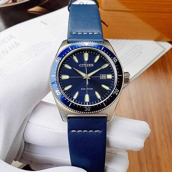 Đồng Hồ Nam Citizen AW1591-01L Nam Eco-Drive Lịch Ngày 43mm Màu Xanh Dương