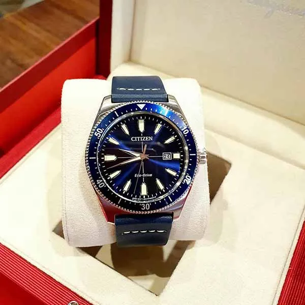 Đồng Hồ Nam Citizen AW1591-01L Nam Eco-Drive Lịch Ngày 43mm Màu Xanh Dương