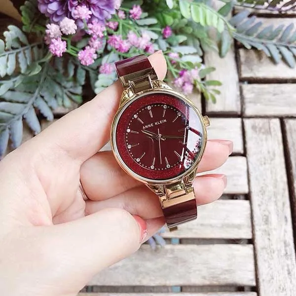 Đồng Hồ Anne Klein AK/1408BYBY Nhũ Đỏ Size 36cm
