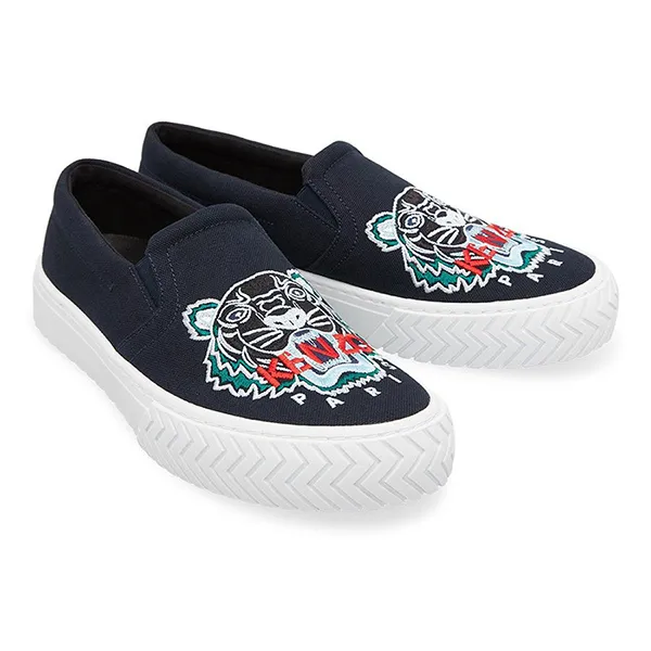 Giày Kenzo K-Skate Tiger Slip On Sneakers Black Màu Xanh Navy - Giày - Vua Hàng Hiệu
