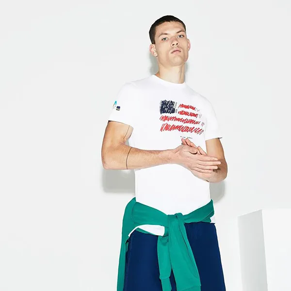 Áo Lacoste Men's Sport Miami Open Edition T-shirt In White Màu Trắng