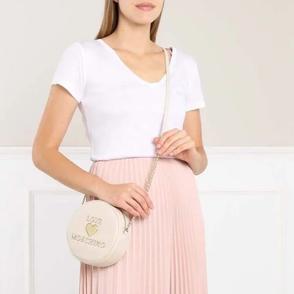 Túi Đeo Chéo Love Moschino Round Crossbody Bag Avorio Màu Kem - Túi xách - Vua Hàng Hiệu