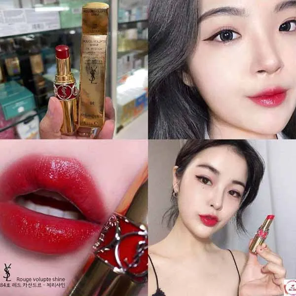 Son Dưỡng Yves Saint Laurent YSL Rouge Volupté Shine Màu 84 Rouge Cassandre Đỏ Hồng