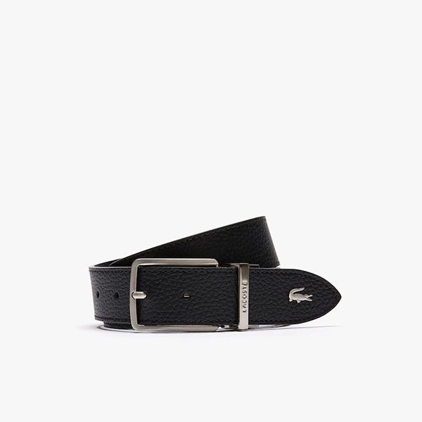 Thắt Lưng Men's Lacoste Engraved Buckle Grained Leather Belt Màu Đen Size 110 - 1