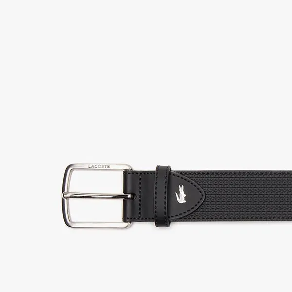 Thắt Lưng Men's Lacoste Engraved Buckle Texturised Leather Belt Màu Đen Size 100