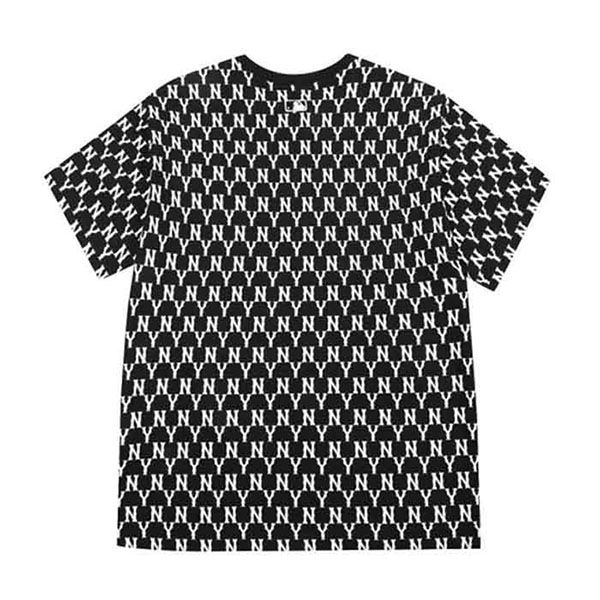 Áo Phông MLB Monogram Allover Overfit Short Sleeve T-Shirt New York Yankees Black Màu Đen Size XS - 3