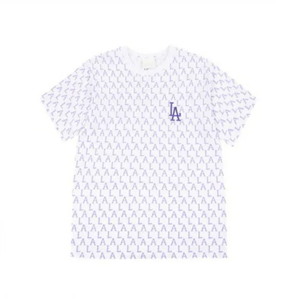 Áo Phông MLB Monogram Allover Overfit Short Sleeve T-Shirt New York Yankees Violet Màu Tím Size M