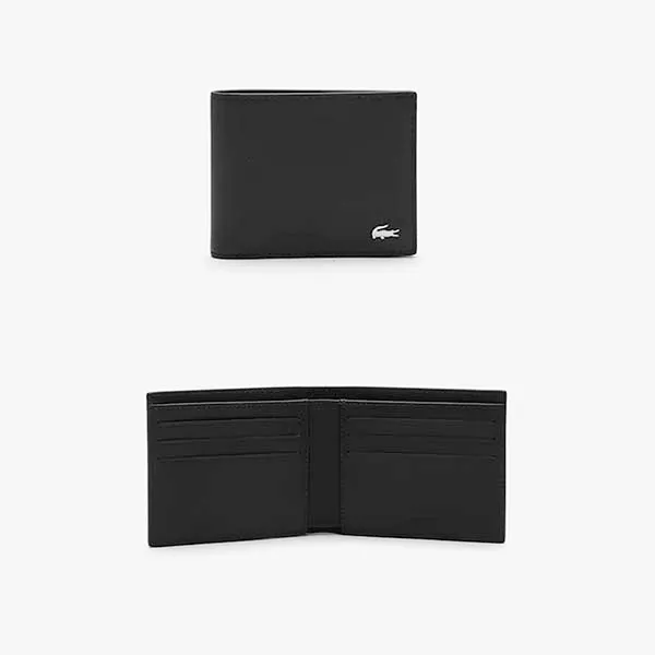 Ví Lacoste Men's Fitzgerald Leather Six Card Wallet Màu Nâu Đậm