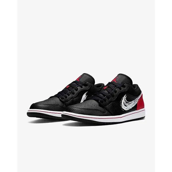 Giày Thể Thao Nike Air Jordan 1 Low Joins The “Brushstroke Swoosh” Màu Đen