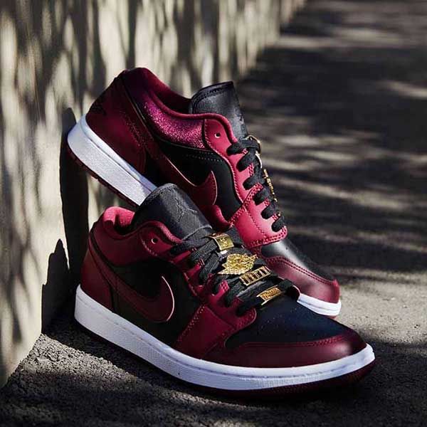 Giày Thể Thao Nike Jordan 1 Low Dark Beetroot Màu Đỏ Phối Đen - 2