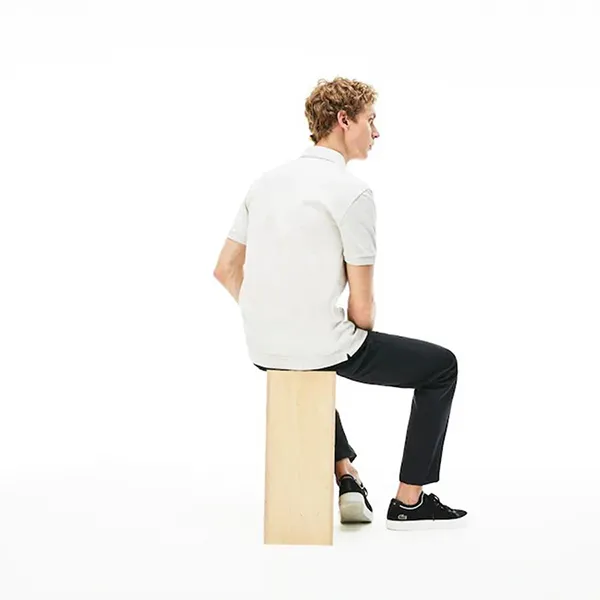 Áo Lacoste Men's Lacoste Paris Polo Shirt Regular Fit Stretch Cotton Pique Màu Xám