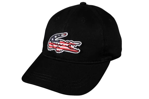 Mũ Lacoste Men’s American Flag Croc Adjustable Strap Cap Black