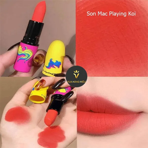 Son MAC Playing Koi Limited 2021 Màu Cam San Hô - Moon Masterpiece - Son Môi - Vua Hàng Hiệu