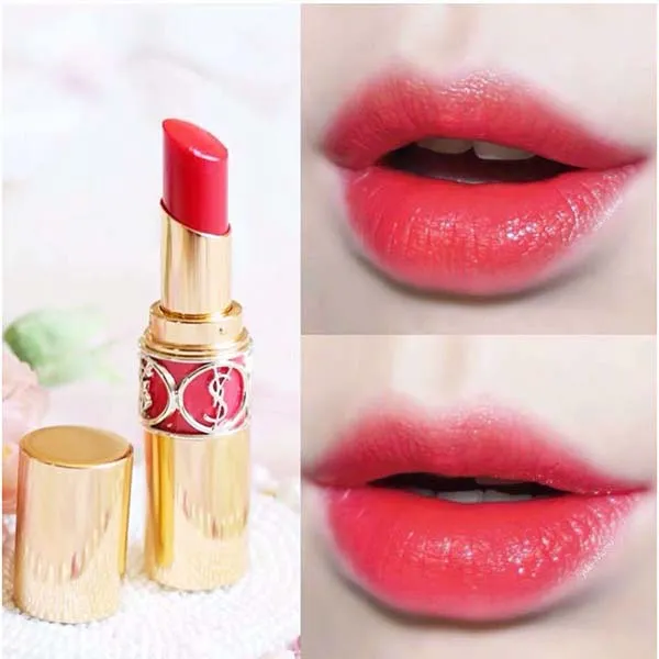 Son Dưỡng Yves Saint Laurent YSL Rouge Volupté Shine Màu 12 Corail Incandescent Màu Hồng Cam