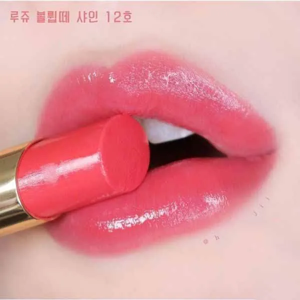 Son Dưỡng Yves Saint Laurent YSL Rouge Volupté Shine Màu 12 Corail Incandescent Màu Hồng Cam