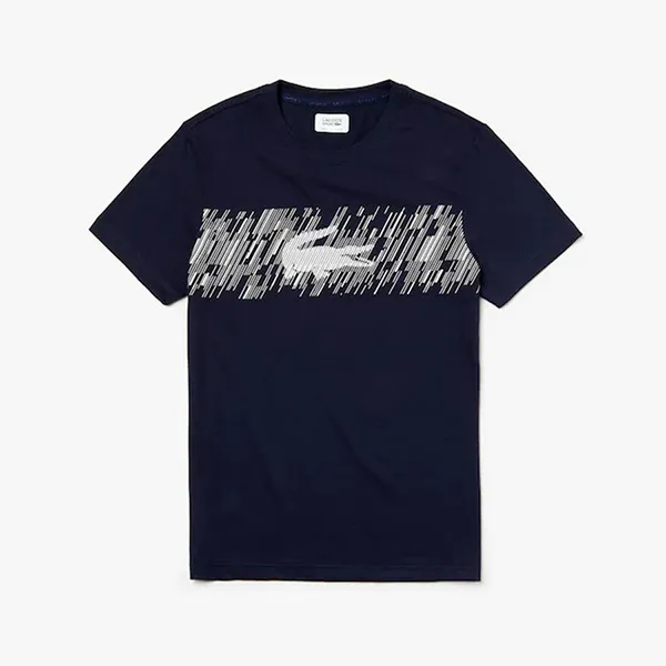 Áo Nam Lacoste Sport Crew Neck Croc Print Tech Jersey Tennis T-Shirt Màu Xanh Đen - Thời trang - Vua Hàng Hiệu