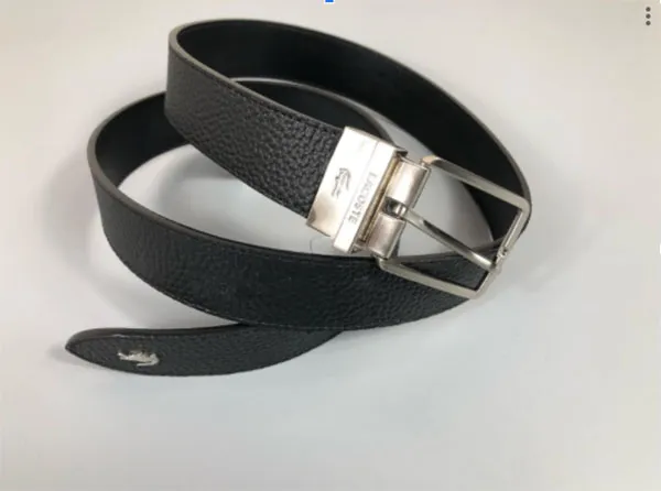 Thắt Lưng Men's Lacoste Engraved Buckle Grained Leather Belt Màu Đen Size 110 - 2