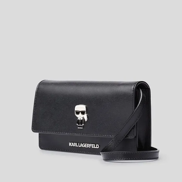 Túi Đeo Chéo Karl Lagerfeld K/Ikonik Flat Wallet Bag Màu Đen