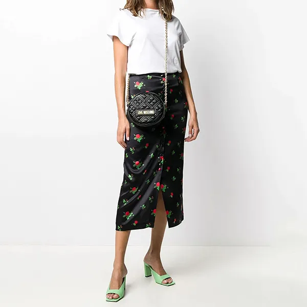 Túi Đeo Chéo Love Moschino Circular Contrast Panel Bag Màu Đen