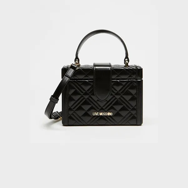 Túi Đeo Chéo Moschino Quilted Mini Box Cross-Body Bag Màu Đen