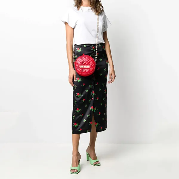Túi Đeo Chéo Moschino Quilted Round Shoulder Bag Màu Đỏ - Túi xách - Vua Hàng Hiệu