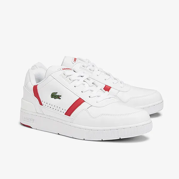 Giày Thể Thao Lacoste T-Clip 0721 Màu Trắng Đỏ Size 41