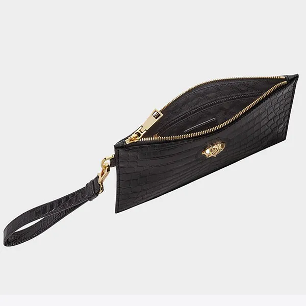 Ví Cầm Tay Versace Small Mock Croc Print Leather Pouch