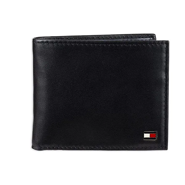 Ví Tommy Hilfiger Men's Leather Wallet - Slim Bifold With 6 Credit Card Màu Đen - Túi xách - Vua Hàng Hiệu