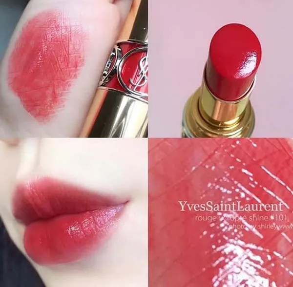 Son Dưỡng Yves Saint Laurent YSL Rouge Volupté Shine Màu 101 Make It Burn Đỏ Dâu