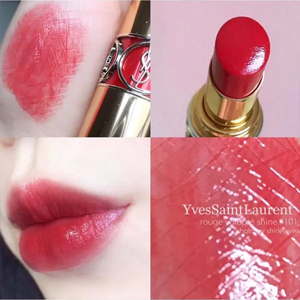 Son Dưỡng Yves Saint Laurent YSL Rouge Shimmer Shine 106 Plum Ruban Màu Đỏ Mận - Son Môi - Vua Hàng Hiệu