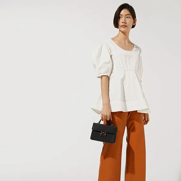 Túi Xách Tay Nữ Charles & Keith CNK Classic Push-Lock Top Handle Bag 50701030 Màu Đen