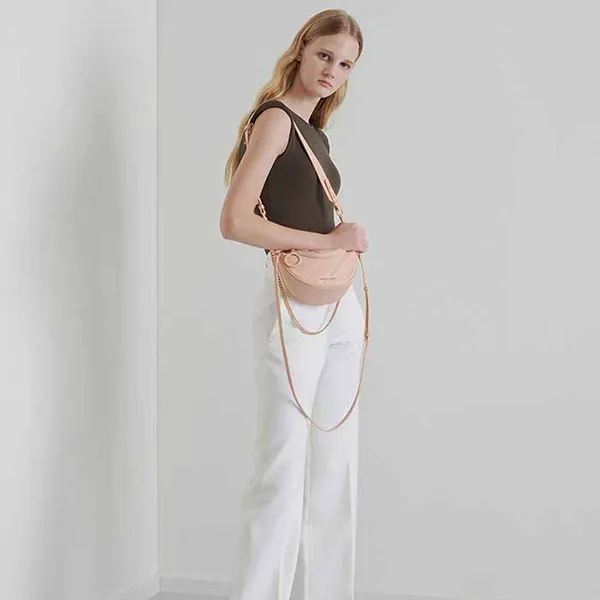 Túi Đeo Vai Nữ Charles & Keith CNK Half Moon Crossbody Bag CK2-80150954-1 Màu Hồng
