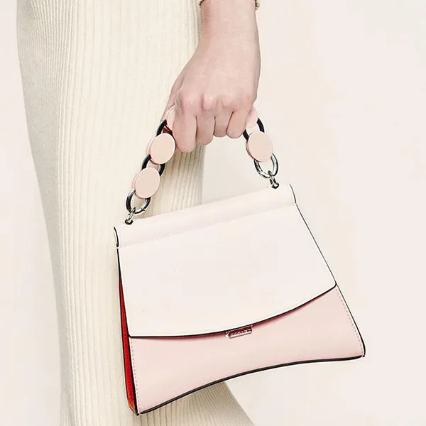 Túi Cầm Tay Nữ Charles & Keith CNK Acrylic Handle Sculptural Bag CK2-50781168 Màu Trắng - Hồng