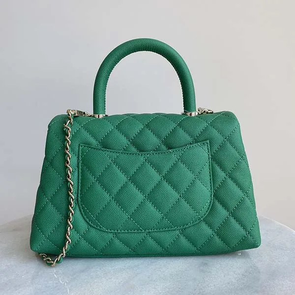 Túi Xách Chanel Mini Coco Handle Flap Bag In Green Caviar Màu Xanh Lá - Túi xách - Vua Hàng Hiệu