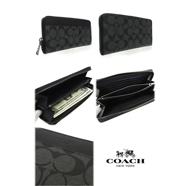 Ví Coach Nam Wallet Men Long Wallet Signature Fastener Long Wallet