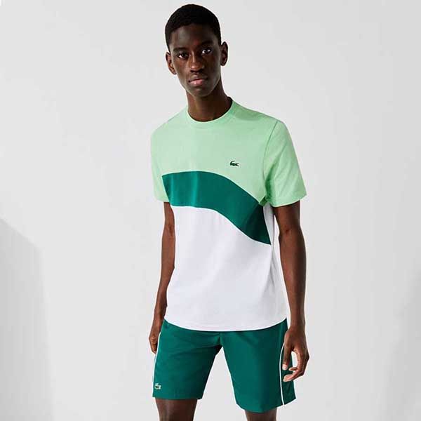 Áo Phông Lacoste Sport Ultra-Light Colourblock Cotton Tennis T-shirt White / Green - 2