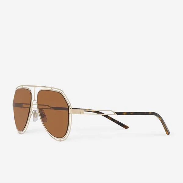 Kính Mát Dolce & Gabbana D&G DAviator Sunglasses With Metal Rims Brown - Kính mắt - Vua Hàng Hiệu