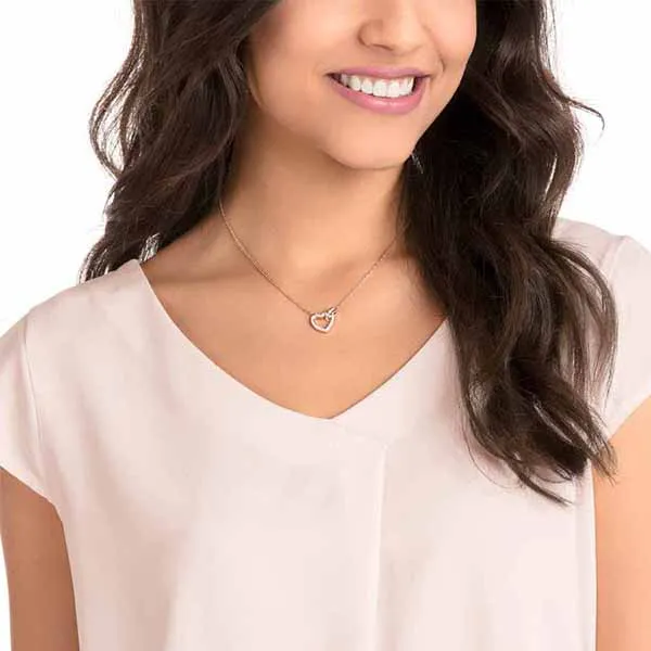 Dây Chuyền Swarovski Lovely Necklace, White, Rose-Gold Tone Plated